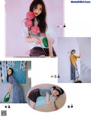 A magazine spread with a bunch of women in different outfits.