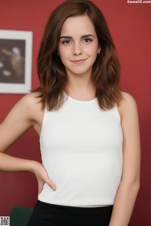 A woman in a black dress posing for a picture.